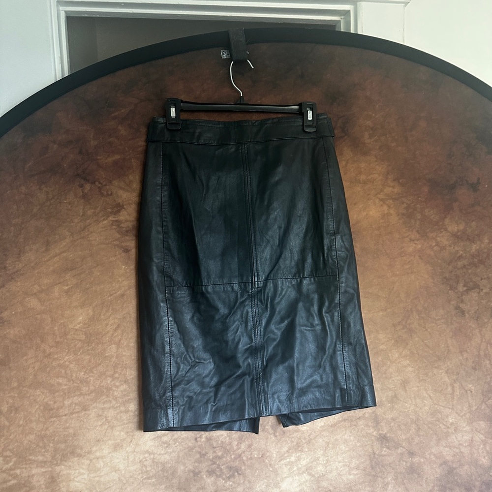 Mango MNG Black Leather Skirt
